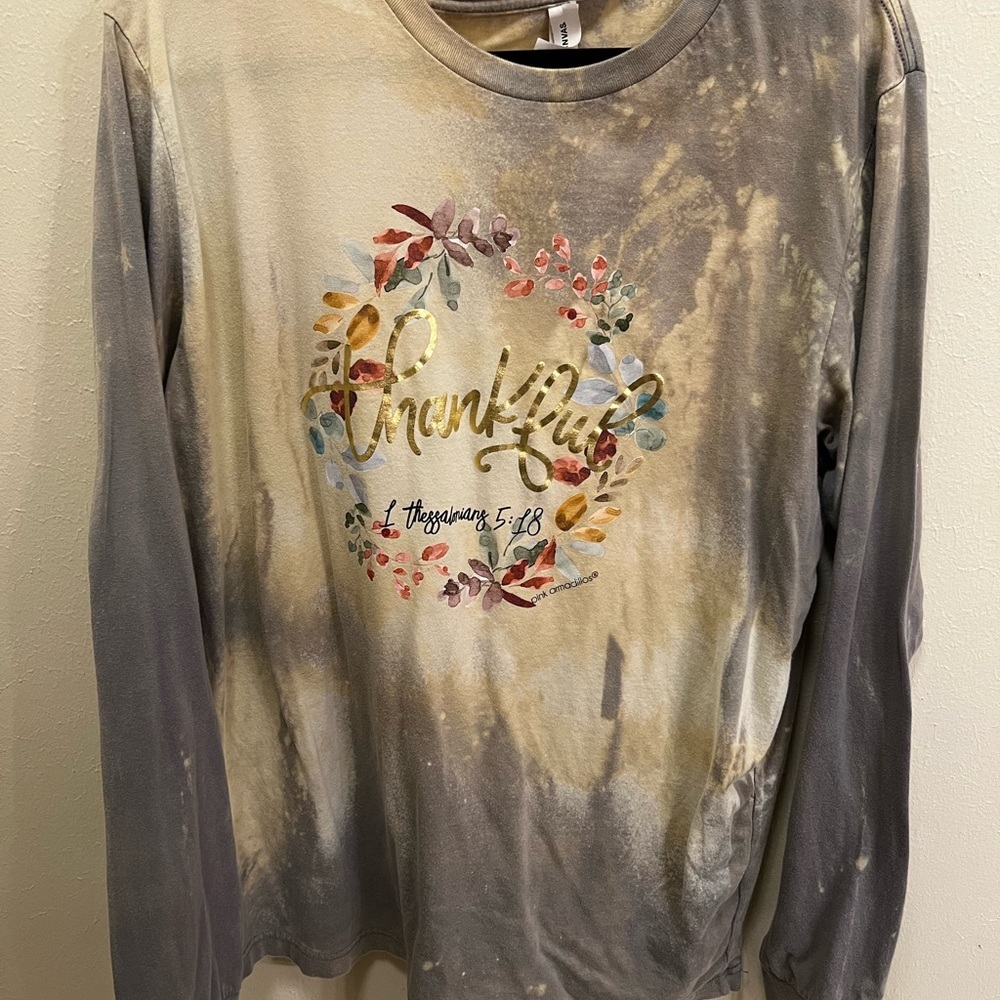Bella Canvas Tie-Dye Floral Long Sleeve Shirt